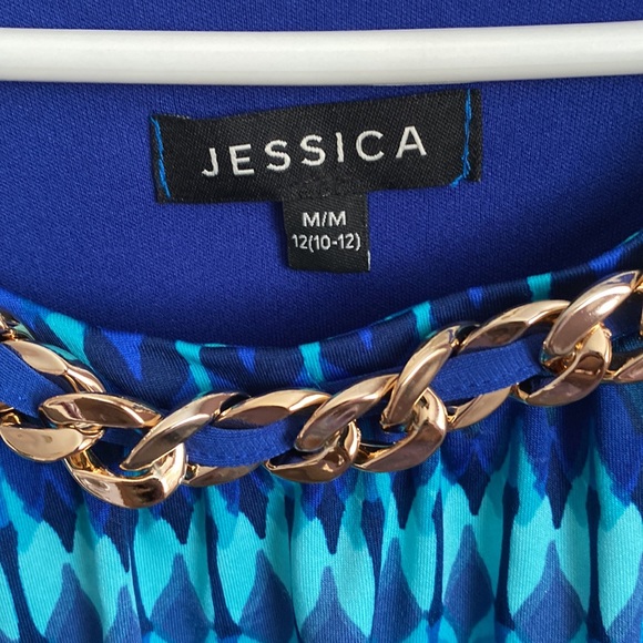 Blue maxi semi-formal dress, by Jessica - Picture 3 of 4